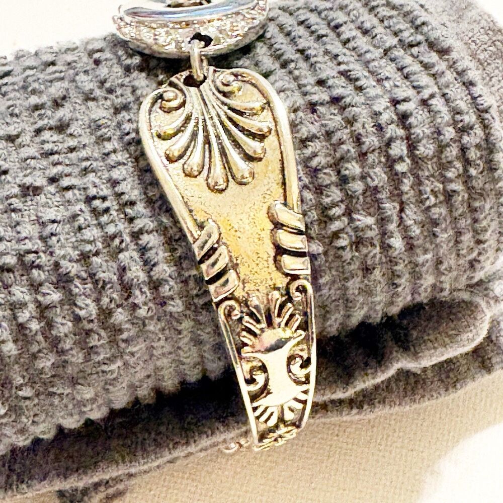 Jewelry Crafter Makers Blank Ginger Snap Style Spoon Bracelet 7.5 Silver Tone 1A